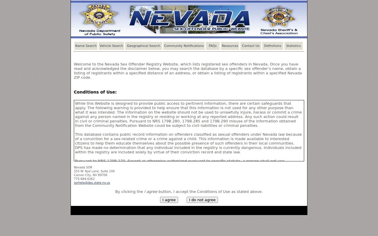 Sparks people search through Nevada registry records and conditions